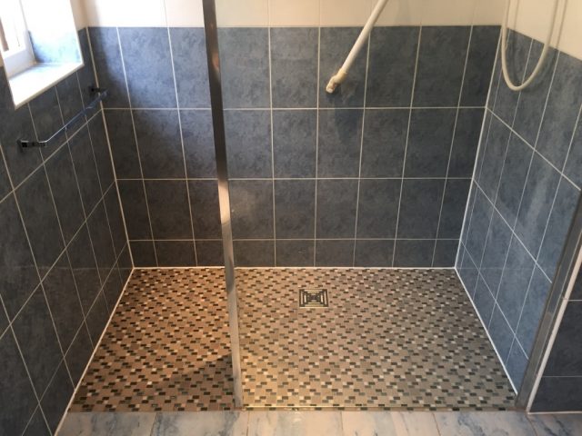 mosaic shower floor