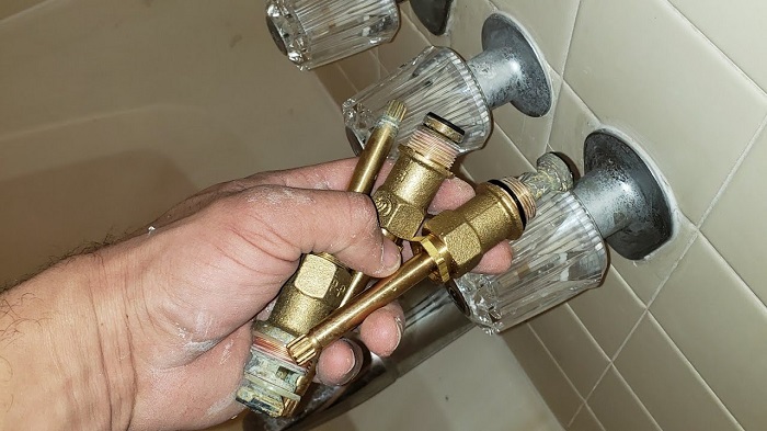 broken shower handle