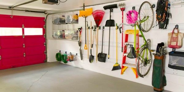 A decorated stylish garage space