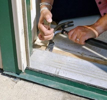 How long should I wait before hanging the door after frame installation