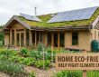 energy efficient eco friendly home with solar panels and LED lighting