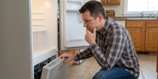 Houston homeowner troubleshooting refrigerator that shuts off after a few seconds