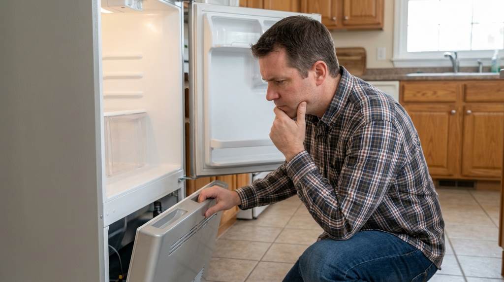 Houston homeowner troubleshooting refrigerator that shuts off after a few seconds