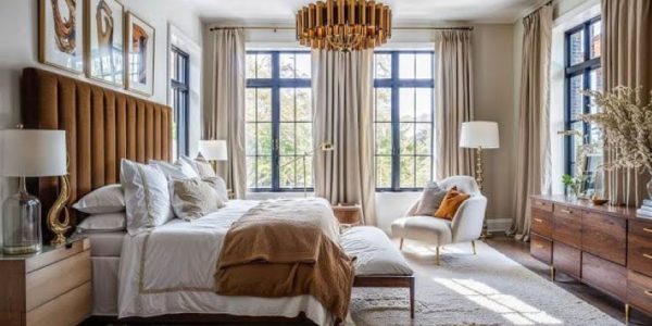 Cozy bedroom makeover using inexpensive bedding and modern décor accents