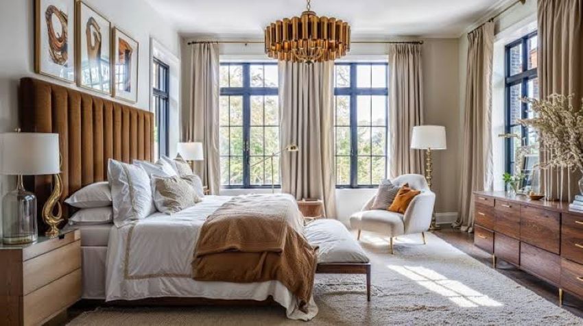 Cozy bedroom makeover using inexpensive bedding and modern décor accents