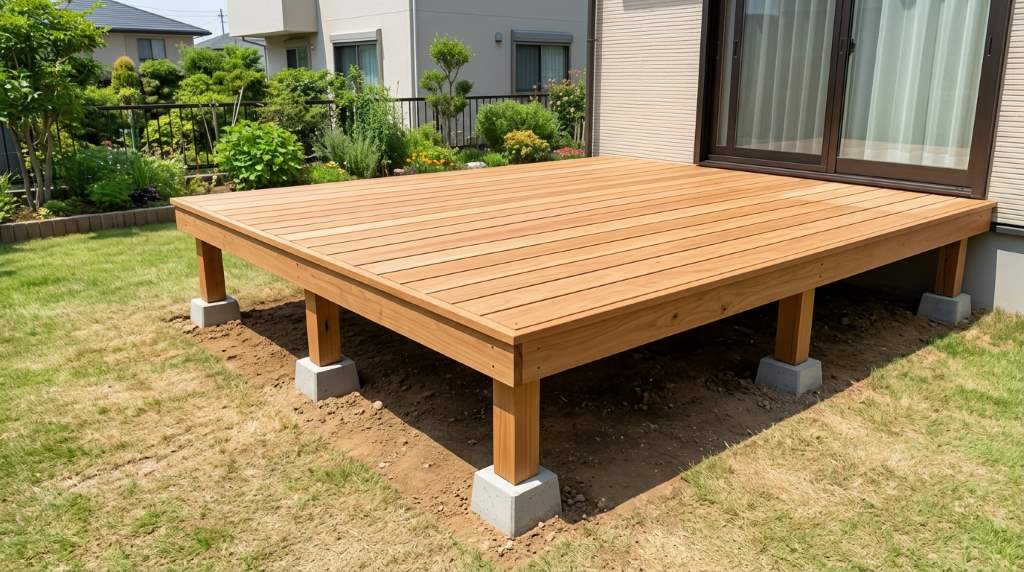 Drainage issues contributing to backyard platform foundation movement