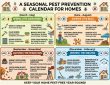 Keep your home pest-free year-round! Explore our seasonal pest prevention calendar for expert tips on stopping bugs and rodents before they get inside.
