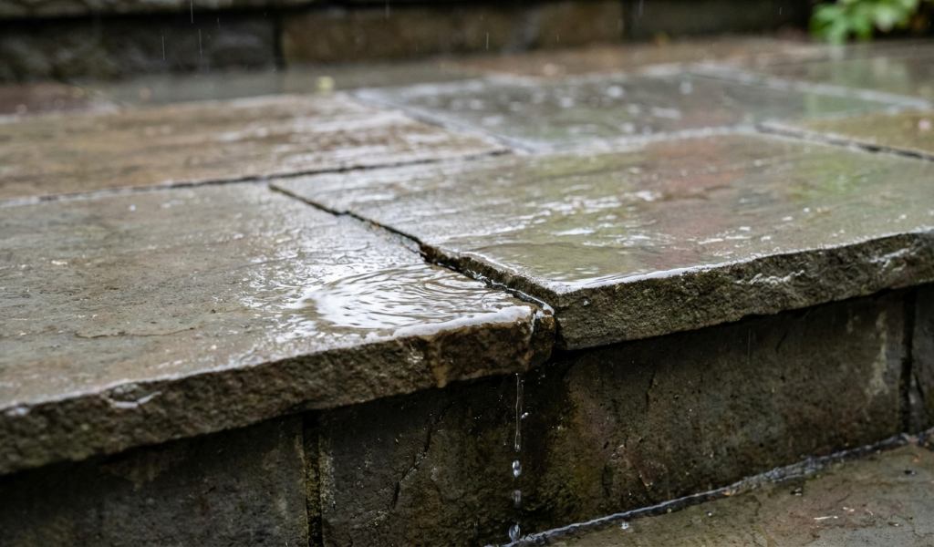 outdoor patio gutter downspout system